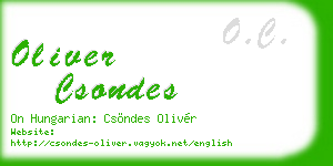oliver csondes business card